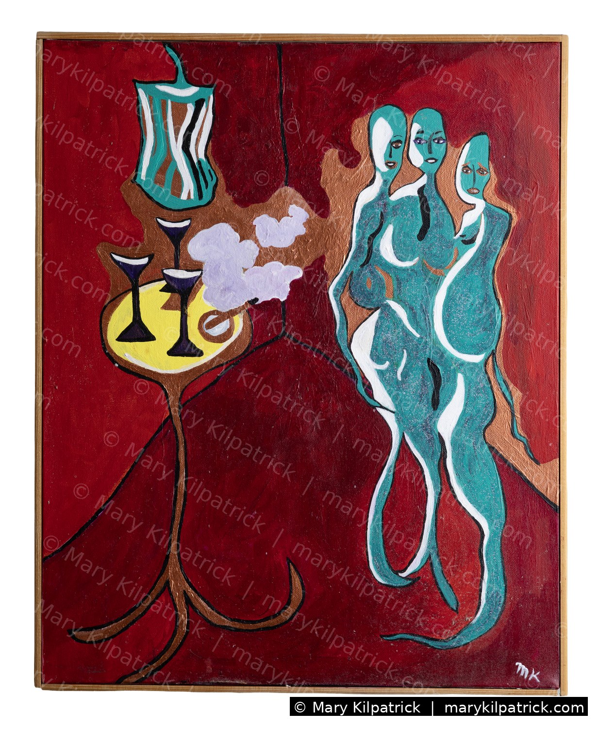 Original figurative painting 'Girls Night Out' by Mary Kilpatrick — Acrylic on canvas, 16 × 20 in