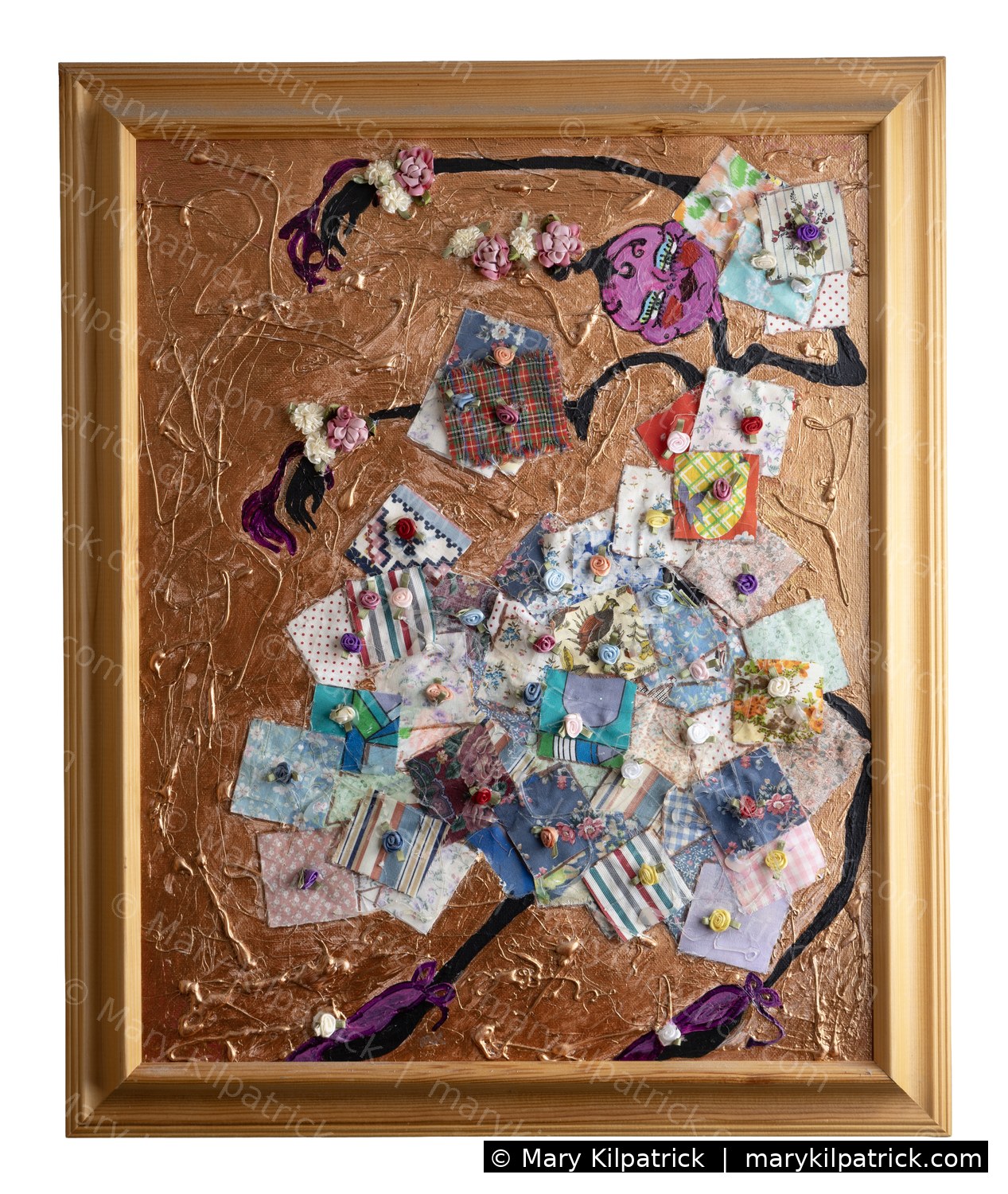 Original figurative painting 'Personas' by Mary Kilpatrick — Acrylic & mixed media on canvas, 15¾ × 18¾ in
