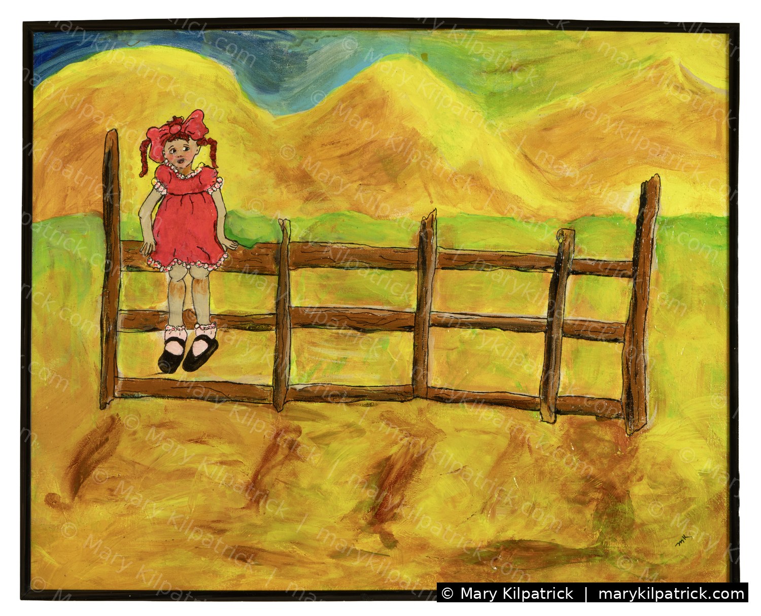 Original figurative painting 'Virtual Girl' by Mary Kilpatrick — Acrylic on canvas, 20 × 16 in